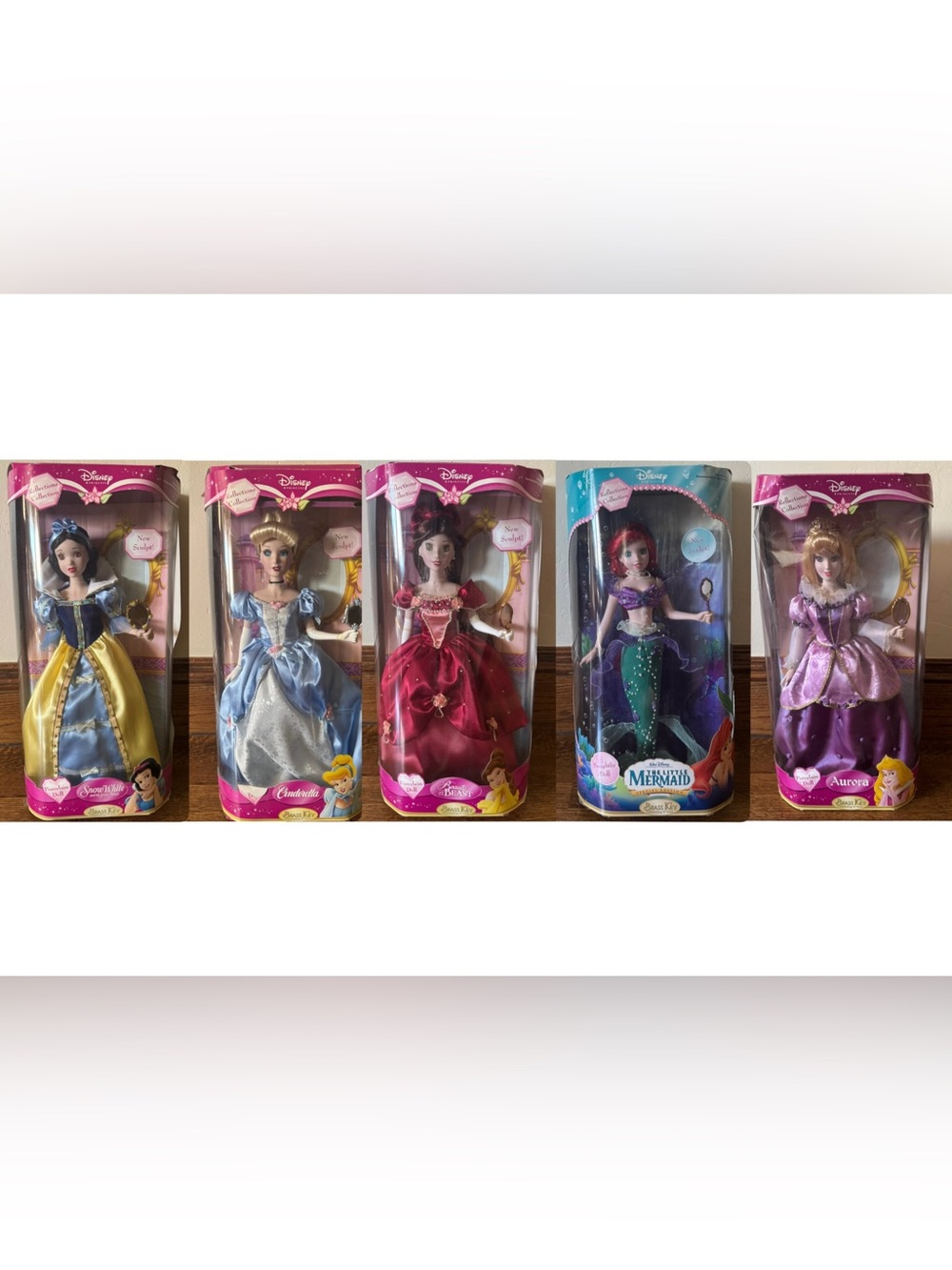 Set of 5 Disney Princess Relfections Collection Porcelain Dolls